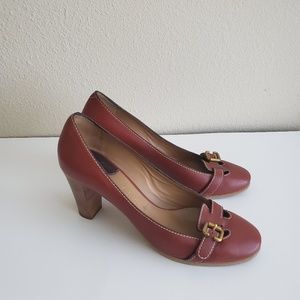 Chloé Round Toe Buckle Heels